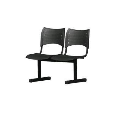 Imagem de Longarina 2 lugares para recepção -  sala de espera dvs cor preta