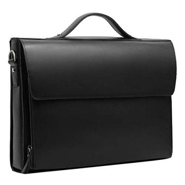 Imagem de Leathario Pasta de couro masculina bolsa de couro para laptop bolsa mensageiro bolsa de trabalho de negócios, Preto, ONE-SIZE, Bolsa