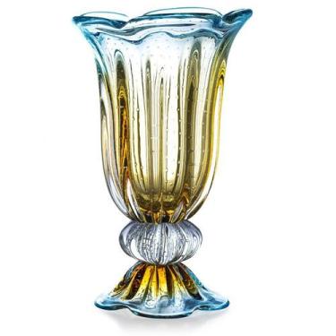 Imagem de Vaso Em Cristal Murano Azul - Assinado - São Marcos