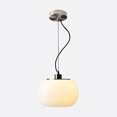 Imagem de Luz pendente decorativa de mesa cromada minimalista, lâmpadas de cabeceira com abajur de vidro, luminária de lustre de altura ajustável com base E26 Stabilize