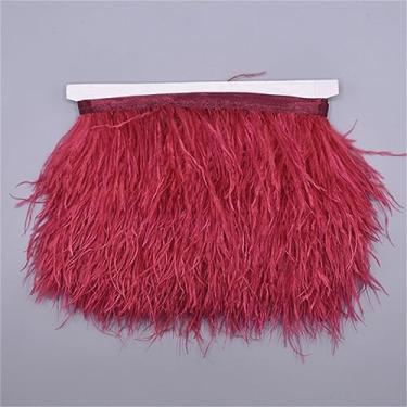 Imagem de 10 metros de penas de avestruz na fita 8-10 cm franja de saia em fita guarnições de penas de avestruz guarnições de costura cor 10