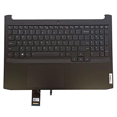 Imagem de LTPRPTS Capa superior de reposição para laptop apoio para as mãos teclado sem retroiluminação touchpad peça de montagem para Lenovo Ideapd Gaming 3-15IHU6 5CB1D04600 preto