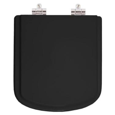 Imagem de Assento Sanitário Poliester Soft Close Bali Preto para vaso Incepa