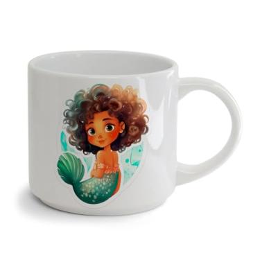 Imagem de Xícara Bucks Porcelana 450ML Sereia desenho cacheada