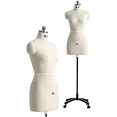 Imagem de Manequins femininos de costura plus size, manequim feminino de alfaiate para formas de vestido/exibição de roupas/modelo de prática de corte e drapeado, ombros magnéticos, base de roda, L