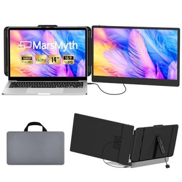 Imagem de MarsMyth Extensor de tela para laptop S1 – Extensor de monitor de laptop de 35 cm, monitor portátil FHD 1080p para laptops de 13 a 17 polegadas, compatível com Windows/Mac/PS5/Android/Switch/Mac