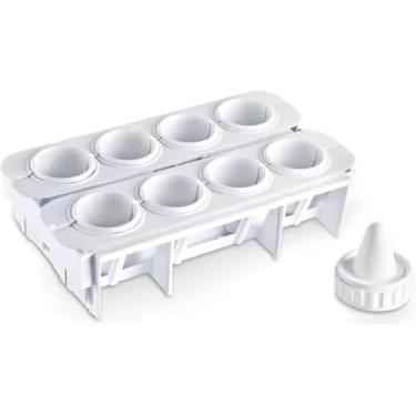 Imagem de Kit Formas para Coxinhas Modelador de Salgados Faz 8 Coxinhas Fábrica de Coxinhas Plástica e Reutilizável