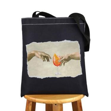 Imagem de JNIAP Aperol Spritz Sacola com tema Aperol Spritz Presentes Aperol Spritz Bolsa de ombro Italiana Aperol Spritz Presentes, Tb com duas mãos, Large