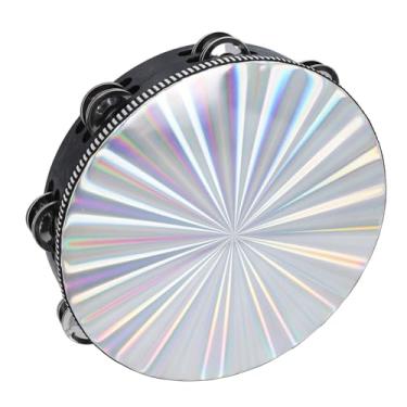 Imagem de Pandeiro Radiante, Jingles de Tambor Portátil de Fileira Dupla de 10 Polegadas, Instrumento Musical de Tambor de Sino Reflexivo Com Madeira de Bétula para Adultos, Crianças, KTV,