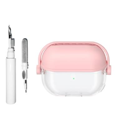 Imagem de [3 em 1] Capa TSVSXS Lock compatível com Samsung Galaxy Buds3/Galaxy Buds3 Pro (2024) com kit de limpeza e suporte, capa protetora de silicone transparente à prova de choque para homens e mulheres