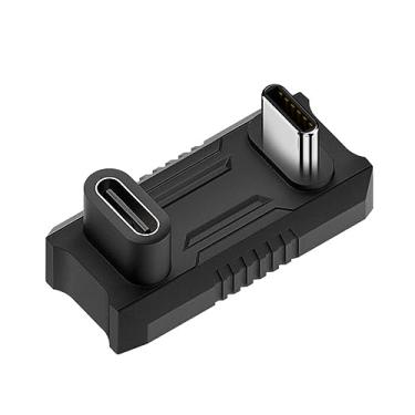 Imagem de cablecc Adaptador USB 3.1 tipo C 20Gbps de dados de alimentação de vídeo macho para fêmea em forma de U em ângulo traseiro compatível com ROG Ally Steam Deck Phone NS Switch