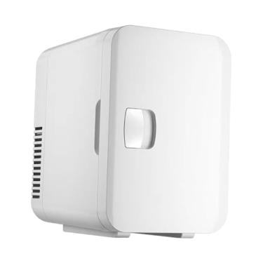 Imagem de Fenteer 6L USB Geladeira Pessoal Maquiagem Refrigerador e Aquecedor Branco 10x9.4x7inch Pequeno Refrigerador Elétrico para Maquiagem
