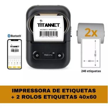 Imagem de Impressora Bluetooth E210 + 2 Rolos Etiquetas 40x60 - TITANNET