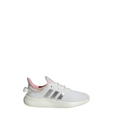 Imagem de adidas Tênis de corrida infantil Cloudfoam Pure, Branco/Prata Metálico/Putty Mauve, 18