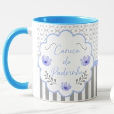 Imagem de Caneca do Dindo Batizado Lembrancinha Bença Padrinho Int Azul Claro