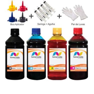 Imagem de Kit 4 Tinta Para HP Smart Tank 519 GT51 GT52 e GT53 500ml Linha Platin