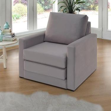 Imagem de Poltrona Simi 2 em 1 Poltrona Cama 90cm Estofama, Cinza Claro