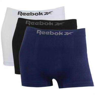 Imagem de Kit 3 Cuecas Boxer Masculina Sem Costura Reebok Microfibra, 1branco, 1
