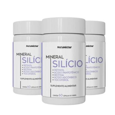 Imagem de Kit 3 Potes Silício Vitaminas Suplemento Alimentar Natural Sabor 100% 