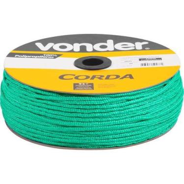 Imagem de Corda Multifilamentada Trançada 6mmx165m 2,55kg Verde Polipr - Vonder