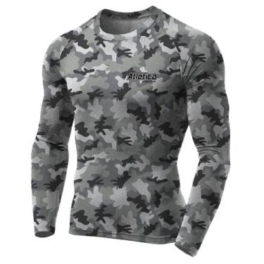 Imagem de Rash Guard Camuflada Masculina Atlética - Atlética Esportes, Cinza, M