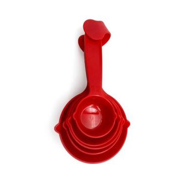Imagem de Conjunto de 5 Colheres Medidoras de Plástico Mozcada, U, VERMELHO
