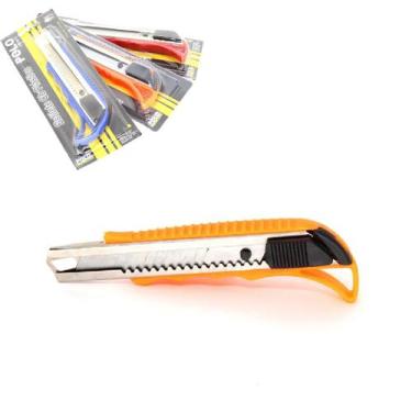 Imagem de Estilete Profissional De Metal Multiuso 18mm Com Trava Corte - Equipe 