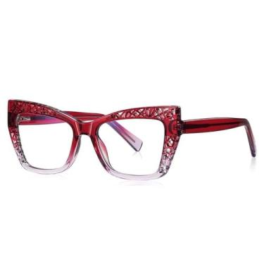 Imagem de Tendências Óculos Para Mulheres Óculos De Sol Ocos Da Moda Gradiente Óculos De Sol Olho De Gato Armação,CHINA,5.Anti Luz Azul