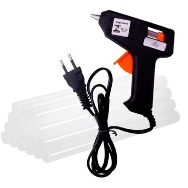 Imagem de Kit Aplicadora De Cola Quente Bivolt 10w + 16 Mini Bastões De Cola - C