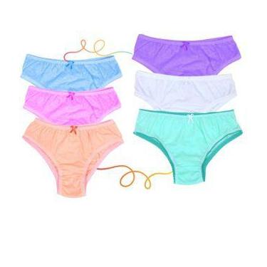 Imagem de Kit 12 Calcinha Infantil De 01 a 12 Anos 100% Algodão De Menina Crianç