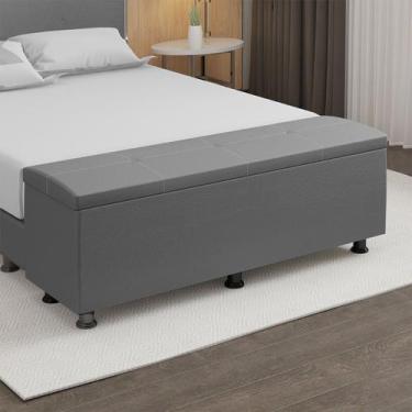 Imagem de Baú Sapateira Estofada King Size 195 cm Terra material sintético - Sky