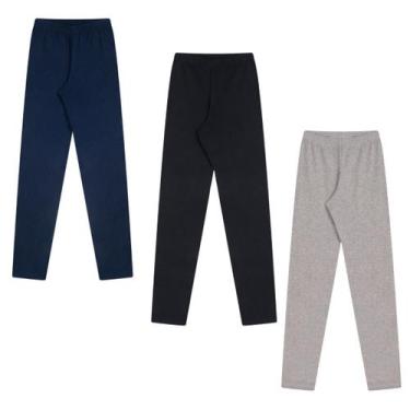 Imagem de Kit 3 Legging Infantil Flanelada Quentinha Peluciada Inverno - Aymee, 