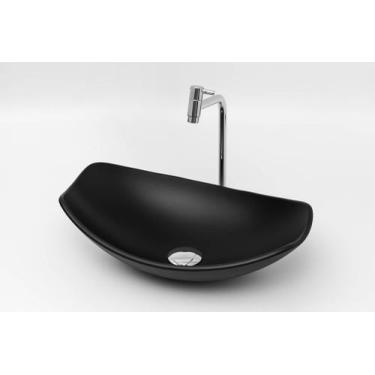 Imagem de Kit Banheiro Cuba Vidro Oval 47 Cm + Torneira Link + Válvula - Lopazzi