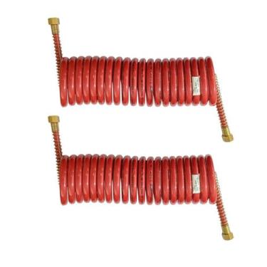 Imagem de 2 Mangueira Espiral Carreta Para Freio A Ar Caminhão Vermelha 5,5mts -