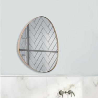 Imagem de Espelho Decorativo Orgânico com Moldura em Couro Diversas cores - Lope