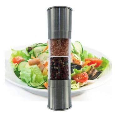 Imagem de Moedor Inox Sal Grosso Pimenta Temperos 2i Em 1 Gourmet Manual UD17011