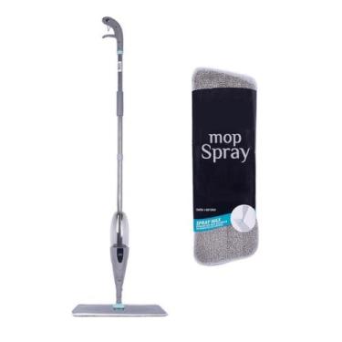 Imagem de Mop Spray Vassoura Esfregão Rodo Mágico Cinza Com Refil - Zein