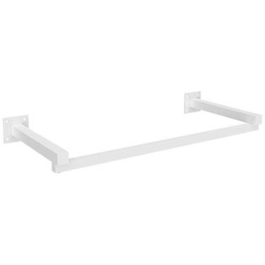 Imagem de Arara Parede Quadrada Leve Comac, Branco, 60 cm