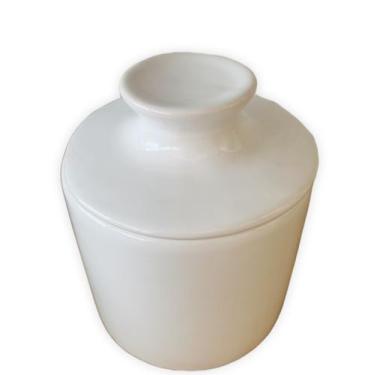 Imagem de Manteigueira Francesa em Cerâmica Branca - WM porcelanas