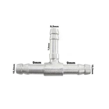 Imagem de Conexão T Aluminio Redução 9x8x9mm Adaptação Universal - PARAISO DAS M