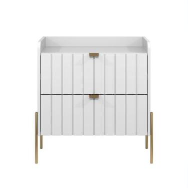 Imagem de mesa de cabeceira com gaveta branca para quarto moriah 60cm - Aprire M