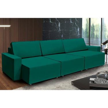 Imagem de Sofá Dallas 3.70m Retrátil  - Sofisticato, verde