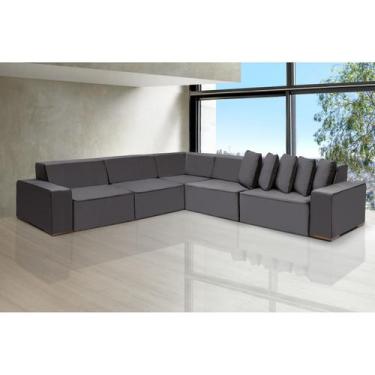 Imagem de Sofá Dubai 3.32x3.32m de Canto Retrátil - Sofisticato, chumbo