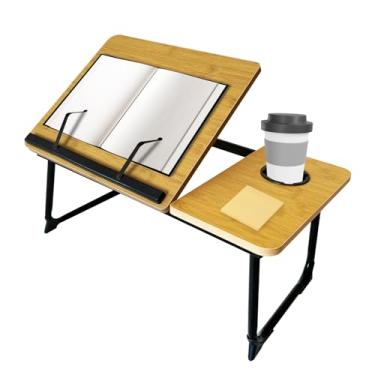 Imagem de Bandeja de mesa de cama, mesa de colo, suporte de livro para ler as mãos livres na cama, bandejas de cama portáteis com vários ângulos ajustáveis, adequado para livros, livros didáticos, laptop
