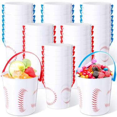 Imagem de Mifoci Balde de beisebol pequeno de plástico com alças 1000 ml Balde de guloseimas de beisebol versátil Balde de gelo de beisebol a granel para vinho, bebida, beisebol, festa, bar, álcool, cerveja,