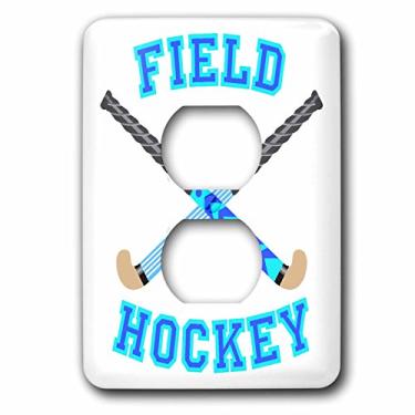 Imagem de 3dRose lsp_116293_6 Azul e Aqua Field Hockey Sports Design 2 Plug Outlet Cover