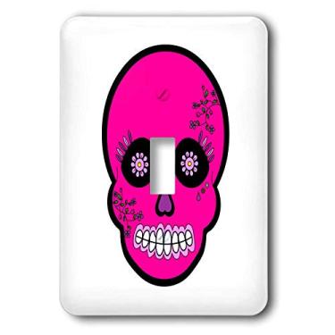 Imagem de 3dRose lsp_28870_1 Dia dos Mortos Día de Los Muertos Sugar Skull Pink Switch, Multicolorido