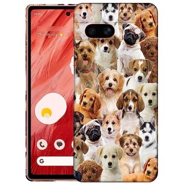 Imagem de SM Cases Capa Google Pixel 7A - Cães Filhotes Colagem Design Impresso 3D Capa Traseira de Plástico Rígido para Google Pixel 7A (não para Pixel 6A). Branco