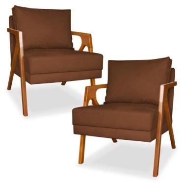 Imagem de Kit 2 Cadeiras Decorativas para Sala de Estar Mona Suede - Porto Decor