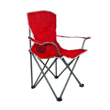 Imagem de Cadeira Para Camping Dobravel Reforçada Explorer 160kg Vermelha - Bola